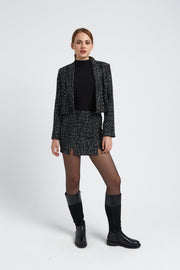 JUPE COURTE TWEED MOUCHETE MODE MILLA